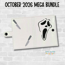 Load image into Gallery viewer, Ghost Face top load notebook cover machine embroidery design DIGITAL DOWNLOAD