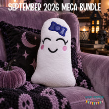 Load image into Gallery viewer, Cute Ghost stuffie (5 sizes included) machine embroidery design DIGITAL DOWNLOAD