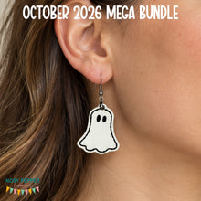 Load image into Gallery viewer, Ghost ITH earrings --2026 Spooky Bundle-- machine embroidery design DIGITAL DOWNLOAD