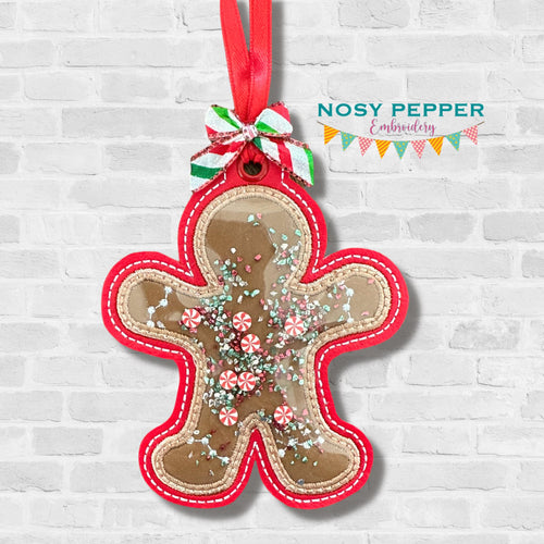 Gingerbread applique shaker ornament/bookmark/bag tag machine embroidery file DIGITAL DOWNLOAD