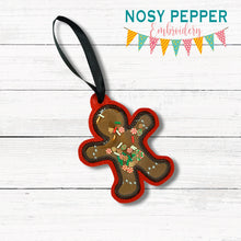 Load image into Gallery viewer, Gingerbread applique shaker ornament/bookmark/bag tag machine embroidery file DIGITAL DOWNLOAD