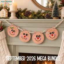 Load image into Gallery viewer, Gingerbread  Bunting Set 2026 Holiday Bundle (4 designs included) machine embroidery design DIGITAL DOWNLOAD