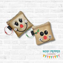 Load image into Gallery viewer, Gingerbread Face ITH Bag (5 sizes and 2 designs available) machine embroidery design DIGITAL DOWNLOAD