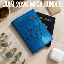 Load image into Gallery viewer, Earth passport cover machine embroidery design DIGITAL DOWNLOAD
