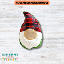 Load image into Gallery viewer, Gnome stuffie (6 sizes included) machine embroidery design DIGITAL DOWNLOAD