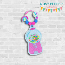 Load image into Gallery viewer, Gumball shaker bookmark/bag tag/ornament machine embroidery file DIGITAL DOWNLOAD