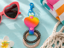 Load image into Gallery viewer, Heart hair tie holder (2 sizes included)--JUL 25 MB-- machine embroidery design DIGITAL DOWNLOAD