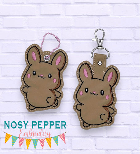 Happy Bunny applique bookmark/ornament/bag tag machine embroidery design MB March '24 DIGITAL DOWNLOAD