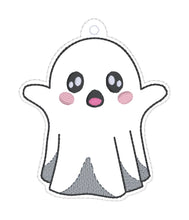 Load image into Gallery viewer, Happy Ghost bookmark/bag tag/ornament machine embroidery file DIGITAL DOWNLOAD