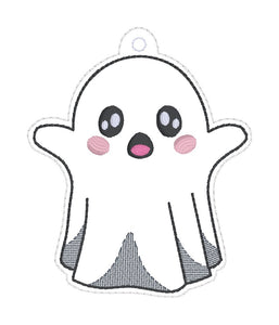 Happy Ghost bookmark/bag tag/ornament machine embroidery file DIGITAL DOWNLOAD