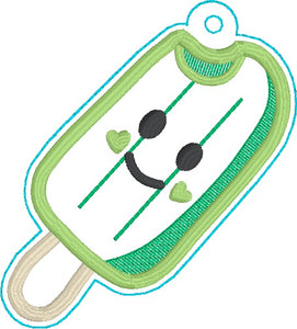 Happy Popsicle applique bookmark/ornament/bag tag machine embroidery design DIGITAL DOWNLOAD