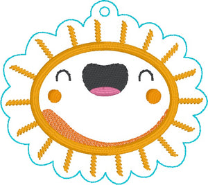 Happy Sun applique April 2024 Pateron Bundle ornament/bag tag/bookmark machine embroidery design DIGITAL DOWNLOAD