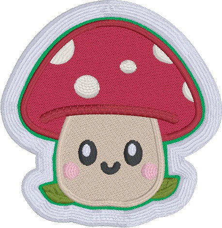 Happy Toadstool patch machine embroidery design (2 sizes included) MB ...