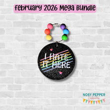 Load image into Gallery viewer, I Hate It Here bag tag/ornament/bookmark machine embroidery design DIGITAL DOWNLOAD