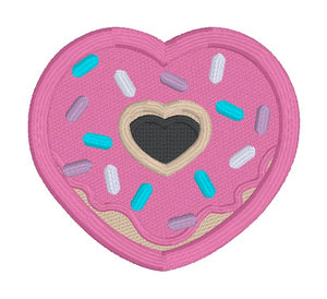 Heart Donut patch DEC 24 Patreon Bundle (2 sizes included) machine embroidery design DIGITAL DOWNLOAD