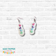 Load image into Gallery viewer, Heart Satin ITH earrings machine embroidery design DIGITAL DOWNLOAD