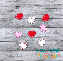 Load image into Gallery viewer, Heart mini feltie embroidery file (single and multi files included) DIGITAL DOWNLOAD