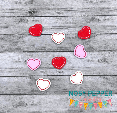 Heart mini feltie embroidery file (single and multi files included) DIGITAL DOWNLOAD