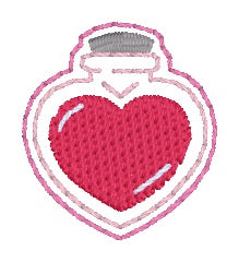 Heart Potion feltie embroidery file (single and multi files included) DIGITAL DOWNLOAD