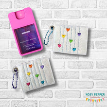 Load image into Gallery viewer, Raonbow Heart square Sanitizer Case machine embroidery design DIGITAL DOWNLOAD