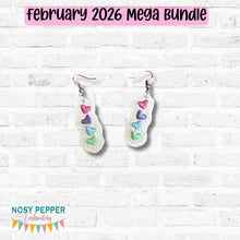 Load image into Gallery viewer, Heart Satin ITH earrings machine embroidery design DIGITAL DOWNLOAD