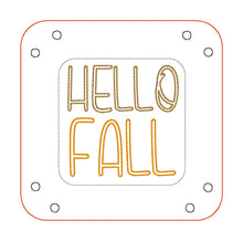 Load image into Gallery viewer, Hello Fall ITH tray and wipe set machine embroidery design (includes 2 sizes of trays and wipes) DIGITAL DOWNLOAD