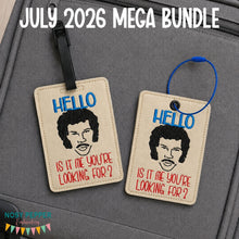Load image into Gallery viewer, Hello luggage tag set machine embroidery design DIGITAL DOWNLOAD