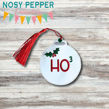 Load image into Gallery viewer, Ho³ ornament/bookmark/bag tag machine embroidery file DIGITAL DOWNLOAD
