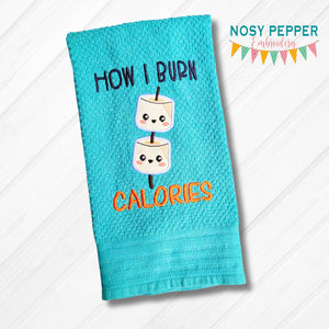 How I Burn Calories machine embroidery design (4 sizes included) DIGITAL DOWNLOAD