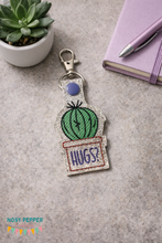 Load image into Gallery viewer, Cactus Hugs? Sketchy Snap tab 4x4 machine embroidery design DIGITAL DOWNLOAD