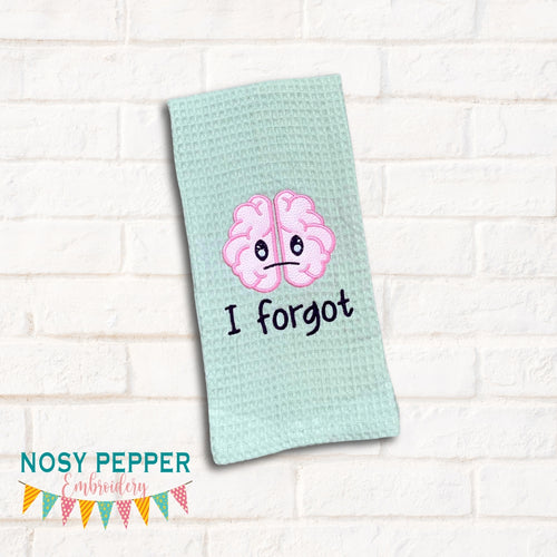 I Forgot Applique machine embroidery design (5 sizes included) DIGITAL DOWNLOAD