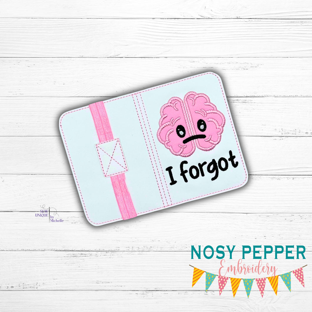 I Forgot notebook cover machine embroidery design (2 sizes available) DIGITAL DOWNLOAD