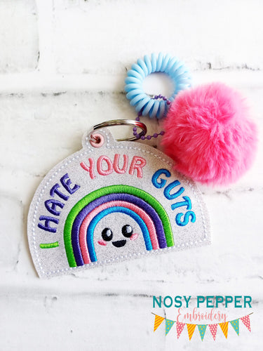 I Hate Your Guts bookmark/ornament/bag tag machine embroidery design DIGITAL DOWNLOAD