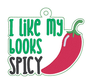 I Like My Books Spicy bookmark machine embroidery file DIGITAL DOWNLOAD