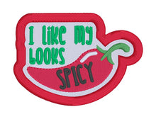 Load image into Gallery viewer, I Like My Books Spicy patch machine embroidery design (2 sizes included) DIGITAL DOWNLOAD
