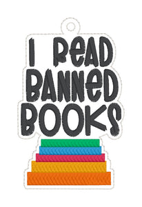I Read Banned Books bookmark machine embroidery file DIGITAL DOWNLOAD