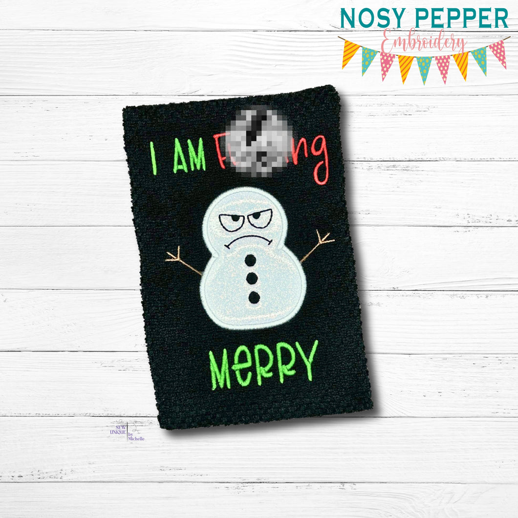 I Am F@cking Merry applique machine embroidery design (4 sizes included) DIGITAL DOWNLOAD