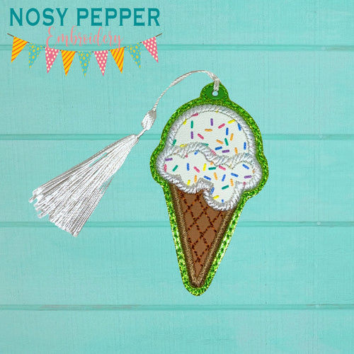 Ice Cream Scoop Applique bookmark machine embroidery file DIGITAL DOWNLOAD