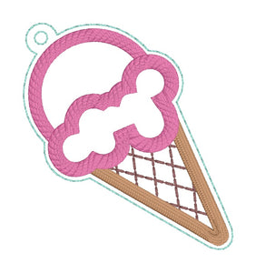 Ice Cream Scoop Applique bookmark machine embroidery file DIGITAL DOWNLOAD