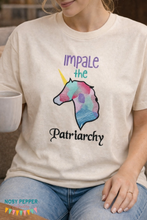 Load image into Gallery viewer, Impale the Patriarchy Unicorn machine embroidery design (4 sizes included) DIGITAL DOWNLOAD