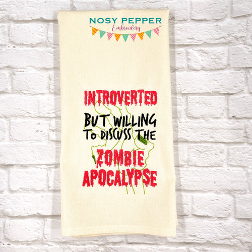 Introverted But Willing To Discuss Zombie machine embroidery design (4 sizes included) DIGITAL DOWNLOAD