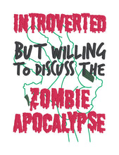 Load image into Gallery viewer, Introverted But Willing To Discuss Zombie machine embroidery design (4 sizes included) DIGITAL DOWNLOAD