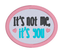 Load image into Gallery viewer, It&#39;s Not Me patch machine embroidery design (2 sizes included) DIGITAL DOWNLOAD