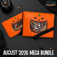 Load image into Gallery viewer, Jack O Lantern notebook cover (2 sizes available) machine embroidery design DIGITAL DOWNLOAD