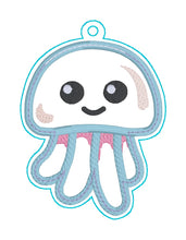 Load image into Gallery viewer, Jellyfish applique shaker bookmark/bag tag/ornament machine embroidery file DIGITAL DOWNLOAD