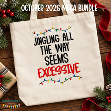 Load image into Gallery viewer, Jingling All The Way machine embroidery design (4 sizes included) DIGITAL DOWNLOAD