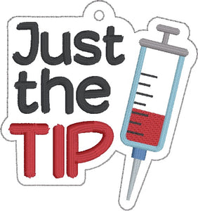 Just The Tip bookmark/ornament/bag tag machine embroidery design DIGITAL DOWNLOAD