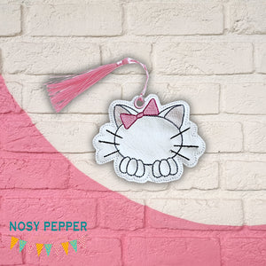 Kitty Outline bookmark/bag tag/ornament machine embroidery file DIGITAL DOWNLOAD