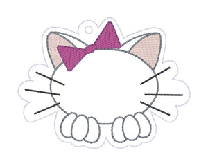 Kitty Outline bookmark/bag tag/ornament machine embroidery file DIGITAL DOWNLOAD