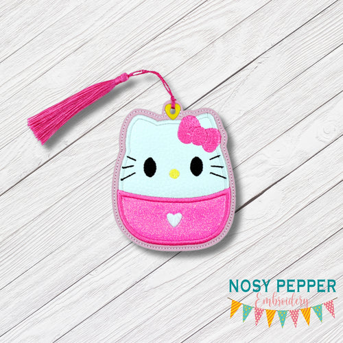 Squishy Kitty Applique bookmark machine embroidery file DIGITAL DOWNLOAD